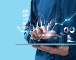 Businessman trading online stock market on teblet screen, digital investment concept